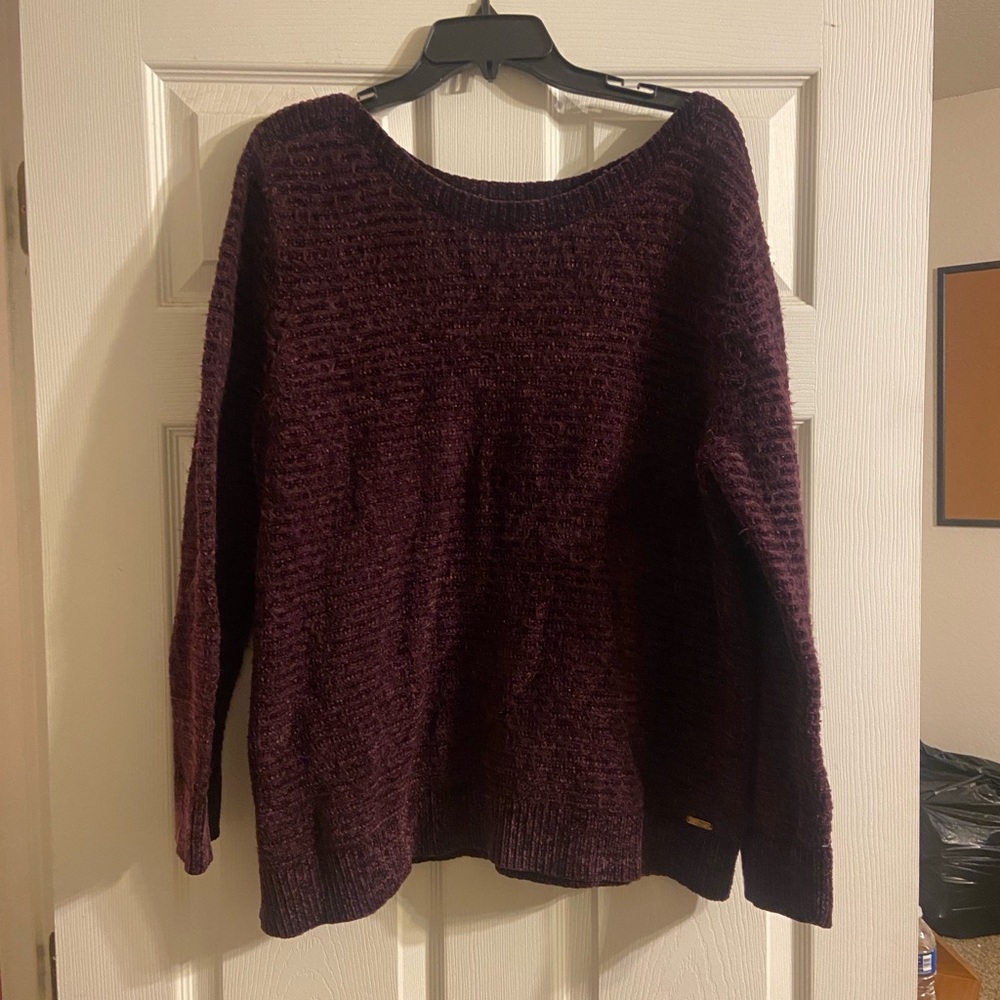 Calvin Klein Deep Burgundy Crew Neck Sweater